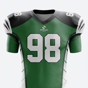 Green Black American Football <b>Padded</b> Jersey and <b>Pants</b> Set Team Uniform with Player Plus Size Number Sublimated Sportswear - Product Image 5