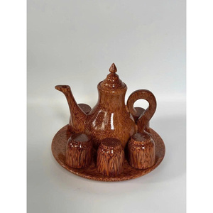 Taza de Té de Madera de Coco Vietnamita con Asa, la Más Vendida, Vajilla Ecológica Totalmente Natural, Recipiente para Beber de Madera Pulida - Product Image 1