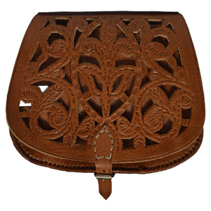 Bolso de Piel de Becerro Premium Marrón Vintage con Cierre de Cremallera Elegante Accesorio de Viaje de Tienda Biyadina - Product Image 1