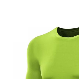 เสื้อยืดผู้ชายคุณภาพพรีเมียม สีเขียวล้วน แขนยาว คอกลม ทรงหลวม สปอร์ต แห้งเร็ว ระบายอากาศได้ดี - Product Image 2