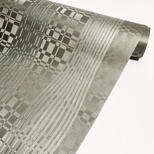 Papier peint en vinyle PVC ignifuge à rayures d'écoulement pour application de conception graphique à usage hôtelier et domestique - Product Image 4