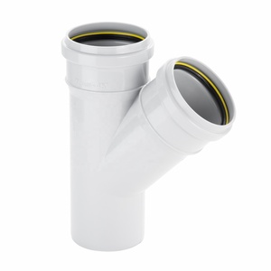 SWR Double Tee with Door Ringfit for Dual <b>Branch</b> Drainage and Inspection Access Plumbing System - Product Image 2