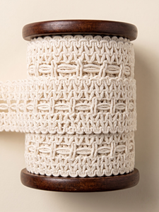 Ribete de encaje calado de algodón artesanal para cortinas, artículos para el hogar, manualidades y textiles decorativos - Product Image 2