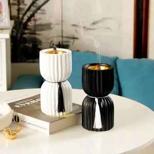 Brûleur d'encens en métal et bois de luxe pour le Ramadan, dernier design, porte-encens en bois d'acacia fait main, porte-encens pour la maison - Product Image 5