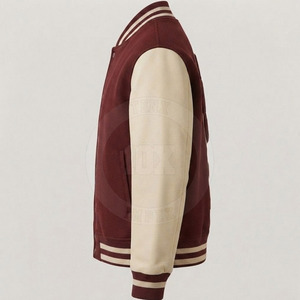 Veste d'hiver personnalisée à blocs de couleur, avec patch en chenille de qualité supérieure, ourlet en tricot côtelé, douce, confortable, style universitaire décontracté - Product Image 5