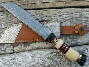 Couteau de chasse artisanal en acier Damas, nouvelle édition haut de gamme, forgé à la main, couteau de survie, lame fixe ultra-affûtée, idéal pour le camping - Product Image 4