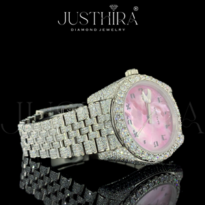 Montre de marque entièrement sertie de diamants Moissanite, bijoux hip-hop en argent, pour fiançailles, fête, mariage, anniversaire, cadeau pour elle - Product Image 3