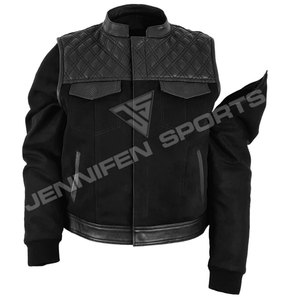 Veste Courte en Cuir pour Homme Personnalisée de Haute Qualité, Coupe-Vent, Décontractée, Respirante, pour Moto, Hiver, Vente Chaude en Gros - Product Image 1