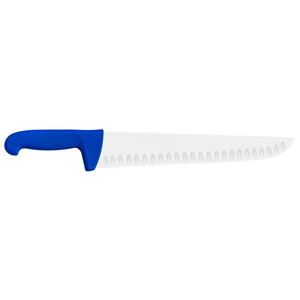 Couteaux à découper la viande professionnels avec lame en acier inoxydable à rainures Granton et manche ergonomique bleu pour boucherie professionnelle - Product Image 2