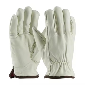 Gants de sécurité en cuir de vachette grainé de qualité supérieure, résistants au froid, avec poignet élastique froncé, anti-vibration et antistatiques - Product Image 1
