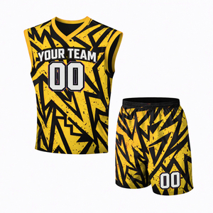 Maillot et short de sport personnalisés pour équipe, imprimés par sublimation, réversibles, été, séchage rapide, extensibles, grandes tailles, 100 % polyester - Product Image 5
