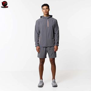 Conjunto Deportivo Ligero con Capucha y Pantalones Cortos para Correr en Primavera, Ropa Deportiva para Entrenamiento al Aire Libre, Estampado de Leopardo, Unisex - Product Image 1