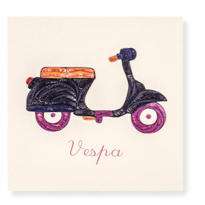 Cartes de vœux artisanales en quilling, motif Vespa Vietnam Italie, avec enveloppe, cadeau en papier artistique - Product Image 3