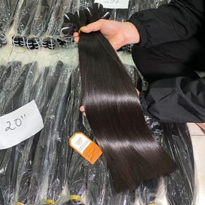 Lujosas extensiones de cabello humano crudo dibujado doble, texturas rectas de hueso vietnamita precio de fábrica - Product Image 5
