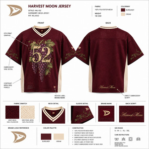 Men’s Oversized Mesh Jersey Custom Burgundy Wine V Neck <b>Y2K</b> Breathable Polyester Sportswear Streetwear Jersey - Product Image 6