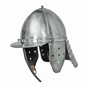 Casque médiéval à queue de homard, réplique artisanale en acier doux, armure de calibre 18, pour reconstitution historique TV/cinéma, LARP - Product Image 1