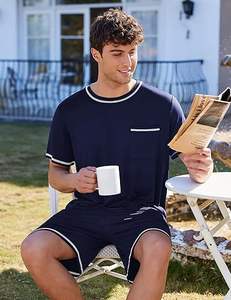 Conjunto de Pijama para Hombre Eko uaer, Camisa de Manga Corta y Pantalones Cortos, Ropa de Dormir Suave de 2 Piezas con Bolsillos - Product Image 6