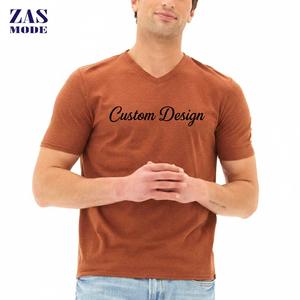 Nueva Llegada, Camiseta Deportiva Casual de Color Sólido Básico, 100% Algodón, de Secado Rápido, Ecológica, Ajustada, con Cuello en V para Hombre, con Logotipo Personalizado - Product Image 1