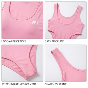 Traje de Baño Enterizo sin Mangas con Cuello Redondo para Mujer, Color Sólido, Espalda Descubierta, Traje de Baño de Compresión, Traje de Yoga para Mujer - Product Image 6
