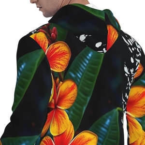 เสื้อฮู้ดลายดอกไม้สำหรับผู้ชาย ทรงปกติ น้ำหนักเบา ใส่สบายในฤดูร้อน ระบายอากาศได้ดี ผลิตจากโพลีเอสเตอร์ถัก ดีไซน์ลายพิมพ์ - Product Image 5