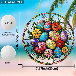 CIFbuy Acrylic Easter Decoration Colorful Sun Catcher Boho Style Floral Window Hanging for <b>Spring</b> Home <b>Decor</b> TikTok Easter - Product Image 2