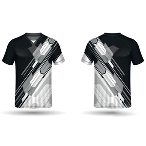T-shirt de sport à manches courtes pour homme, impression par sublimation, motif uni, séchage rapide, polyester, coupe classique, col en V, 400 grammes, écologique - Product Image 3