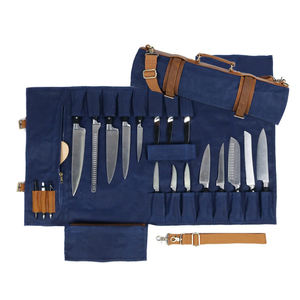 Bolsa Organizadora de Cuchillos de Chef de Lona y Cuero, Estuche de Viaje Profesional para Cocina, Alta Calidad LCKR-0036 - Product Image 1