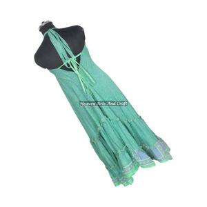 Saree / Sari / Shari Indian & Pakistani Clothing From India Hippy Boho Hot Sexy Looking Women Wear Vintage Silk <b>Spaghetti</b> - Product Image 2