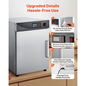 Scaldavivande Elettrico Commerciale a 4 Livelli in Acciaio Inossidabile con Vassoio per Acqua e Ripiani Regolabili - Product Image 6