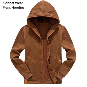 Mens Winter 100% Cotton Quick Dry <b>Thin</b> Long Sleeve Pocket Distressed Zipper-Up <b>Hoodie</b> - Product Image 5