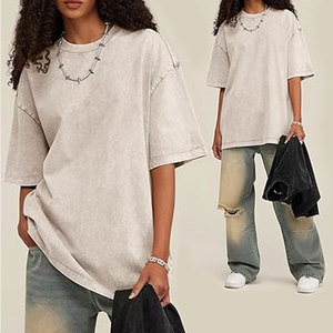 T-shirts Oversize Homme Vintage Coupe Ample Manches Courtes Décontracté Streetwear Ample Délavé Unisexe Hauts Confortables en Coton Quotidien - Product Image 2