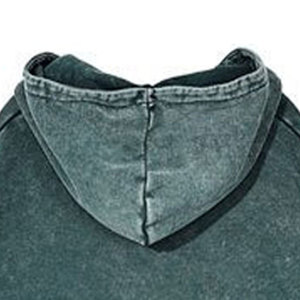 Übergroßer Stonewashed Baumwoll-Hoodie mit Gesticktem Babaye-Logo Vordertasche Unisex Herbstbekleidung - Product Image 5