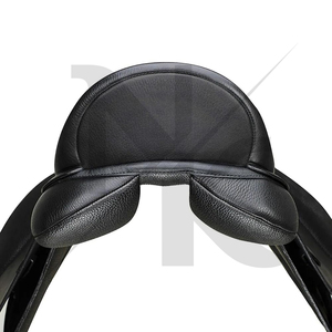Silla de doma profesional monoflap de cuero vacuno premium, silla inglesa de asiento profundo, productos de carreras de caballos ingleses de la India. - Product Image 4