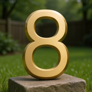 Solid Cast Brass House Numbers 10cm Outdoor Unlacquered Numerals 0-9 with Fixings - Product Image 3