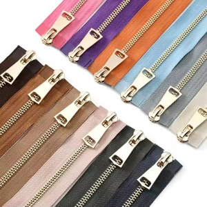 Fermetures éclair en laiton, prix fabricant, 3 tailles #   Fermetures éclair métalliques 12 cm colorées à extrémité fermée pour manteaux, vêtements et sacs - Product Image 4