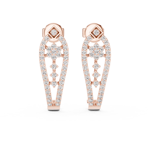 UNIQUE LAB GROWN Round DIAMOND RHODIUM PLATED LUXURY EAR <b>CUFFS</b> SET in 18KT ROSE GOLD for DAILY/ PARTY WEAR GIFTING for WOMEN - Product Image 1