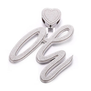 Colgante con Letra OG, Chapado en Rodio, Aleación con Micro Pavé de Cristal, Unisex, Estilo Hiphop, Joyería de Moda - Product Image 1