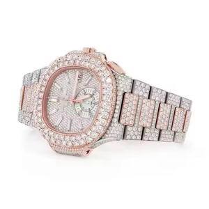 Reloj de Pulsera Moderno de Lujo con Diamantes Moissanite para Hombre, Estilo de Diseñador Totalmente Cubierto de Piedras - Product Image 1