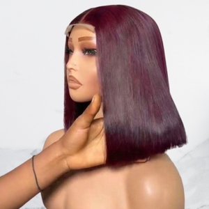 Perruque en cheveux humains à densité 250 %, longueur moyenne, avec dentelle frontale, bonnet large, perruque complète naturelle - Product Image 1