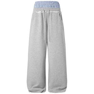 Pantalon de survêtement décontracté en toile pour homme, double taille élastique, léger, style streetwear, tendance actuelle - Product Image 1