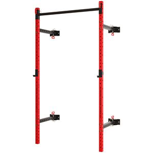 Rack Pieghevole da Parete Regolabile con Capacità di 450 kg, Barra per Trazioni e Squat per Bodybuilding, Personalizzabile in Legno - Product Image 1