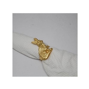 Lot de porte-serviettes modernes de luxe en métal, écologiques et durables, gravés or, pour fêtes, mariages et restaurants - Product Image 1