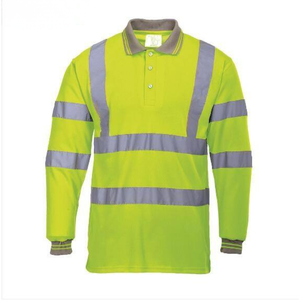 Camiseta Polo de Manga Larga de Alta Visibilidad y Transpirable para Hombre, Ropa de Trabajo de Seguridad Reflectante, Algodón con Impresión Serigrafiada y Fusión sin Costuras - Product Image 6