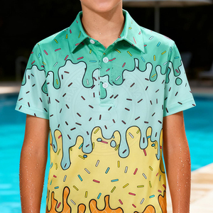 Polo de golf sportif pour jeunes, coupe ajustée, manches courtes, respirant, séchage rapide, vêtements de sport athlétiques pour garçons - Product Image 2
