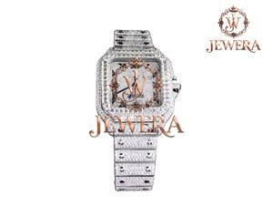 Montre unisexe de luxe la plus vendue avec diamants Moissanite pour hommes, ornée de pierres étincelantes, pour la mode de luxe, disponible à prix d'exportation - Product Image 2