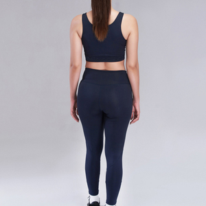 Hot Selling Summer Workout Yoga Sets for Ladies Custom Made Private Label with Front Logo Solid Pattern Bra and Yoga Set - Product Image 2
