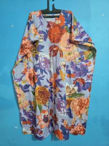 Nuevo Kaftán con Estampado Floral, Cuello en V, Corte Ajustado, de Algodón Suave Indio, con Encaje, Largo, para Playa, Regalo para Damas de Honor - Product Image 6