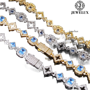 Premium Quality Women's Gold Plated <b>Statement</b> <b>Necklace</b> Moissanite Geometric Link Chain Luxury Party Jewelry For Export - Product Image 4