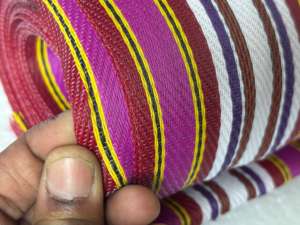 Rouleau de tissu en nylon 100% recyclé, rayé, tissé, écologique, durable, antibactérien, pour sacs de courses réutilisables et sacs fourre-tout - Product Image 3