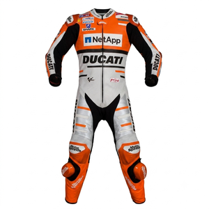 Traje de Carreras MotoCP de Cuero de Canguro/Vaca, Hecho a Medida para Jorge Lorenzo, Traje de Una Pieza Profesional con Triple Costura - Product Image 1